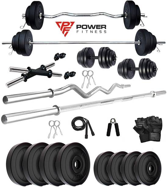 POWER FITNESS 20 kg 20 KG CURL STADE JK Home Gym Combo