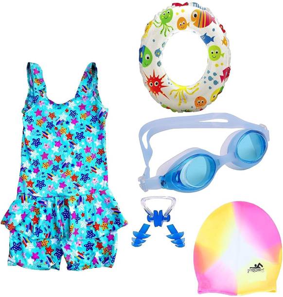 Baby & Sons Swimming Kit For Girls (4 Years to 6 years) - Combo Pack With Ring Swimming Kit