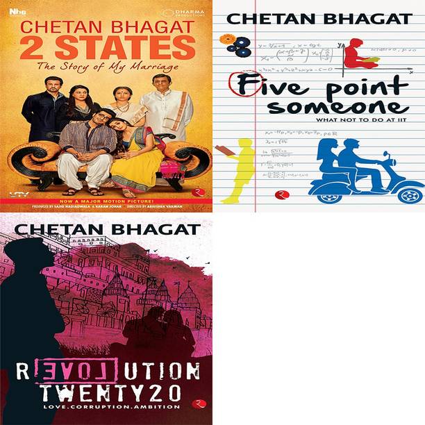 Revolution Twenty 20: Love. Corruption. Ambition + Five Point Someone ; What Not To Do At IIT + 2 States The Story Of My Marriage (Set Of 3 Books)