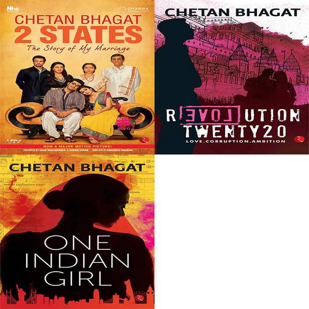One Indian Girl + Revolution Twenty 20: Love. Corruption. Ambition + 2 States The Story Of My Marriage (Set Of 3 Books)