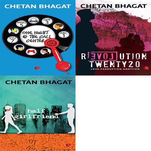 Half Girlfriend + Revolution Twenty 20: Love. Corruption. Ambition + One Night @ The Call Centre (Set Of 3 Books)