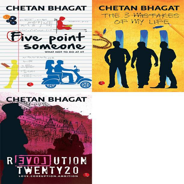 Chetan Bhagat Bestsellers - Revolution Twenty 20: Love. Corruption. Ambition + The 3 Mistakes Of My Life + Five Point Someone ; What Not To Do At Iit (Set Of 3 Books)