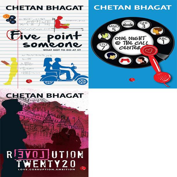 Revolution Twenty 20: Love. Corruption. Ambition + One Night @ The Call Centre + Five Point Someone ; What Not To Do At IIT (Set Of 3 Books)