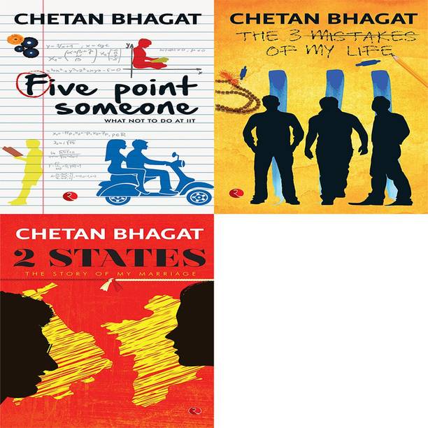 2 States: The Story Of My Marriage + The 3 Mistakes Of My Life + Five Point Someone ; What Not To Do At IIT (Set Of 3 Books)