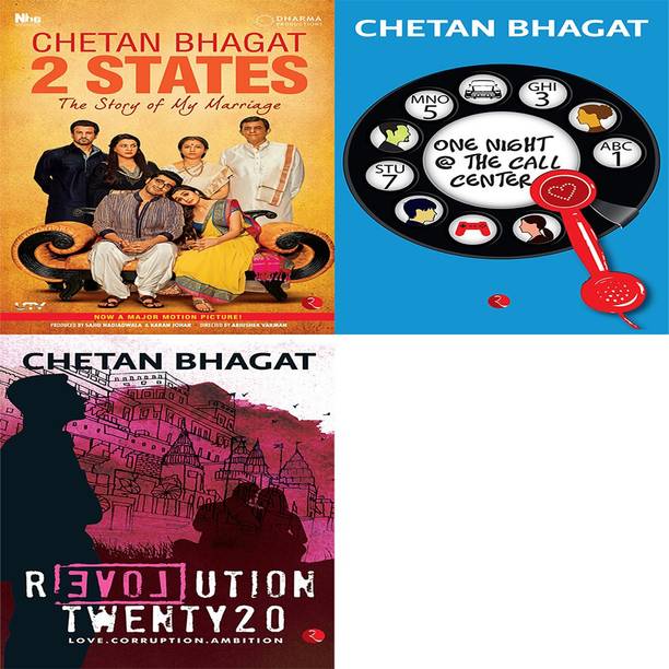 Revolution Twenty 20: Love. Corruption. Ambition + One Night @ The Call Centre + 2 States The Story Of My Marriage (Set Of 3 Books)