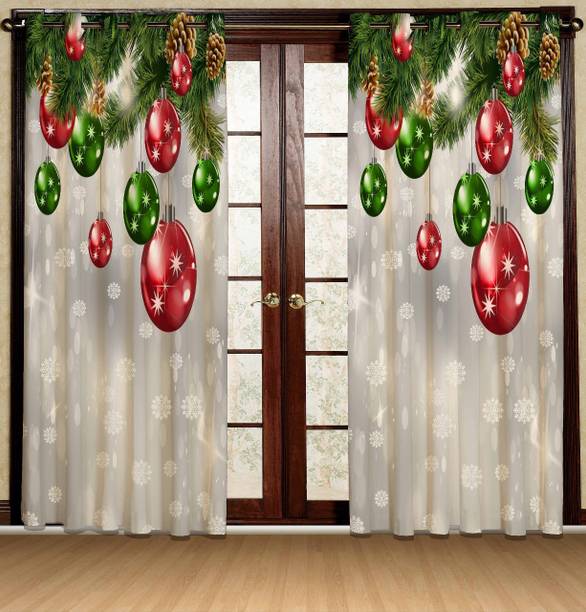 New panipat textile zone 213.36 cm (7 ft) Polyester Door Curtain (Pack Of 2)