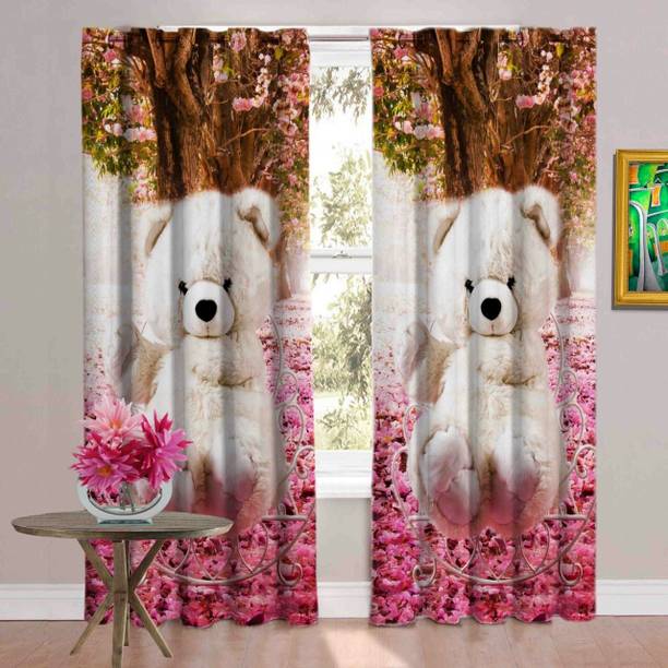 New panipat textile zone 213.36 cm (7 ft) Polyester Door Curtain (Pack Of 2)