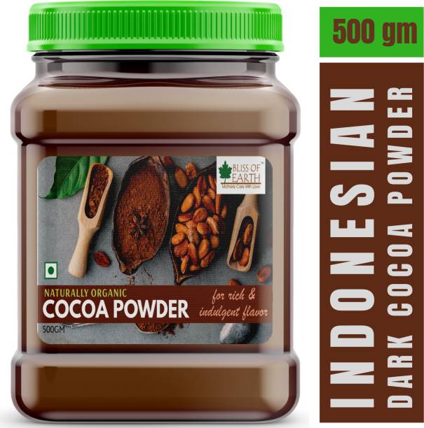 Bliss of Earth 500gm Dark Cocoa Powder For Chocolate Cake & Milk Shake, Rich Indulgent Flavour Cocoa Powder