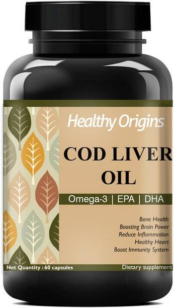Healthy Origins Cod Liver Oil Capsules for Heart and Brain health Ultra