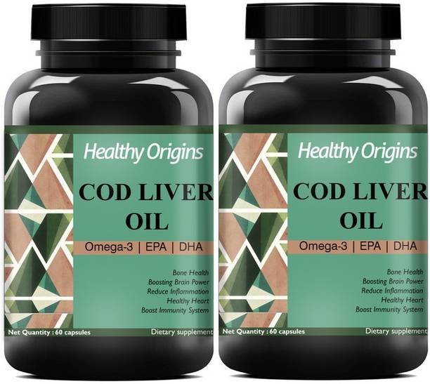 Healthy Origins Cod Liver Oil Capsules | for Immunity (Pack Of 2) Ultra
