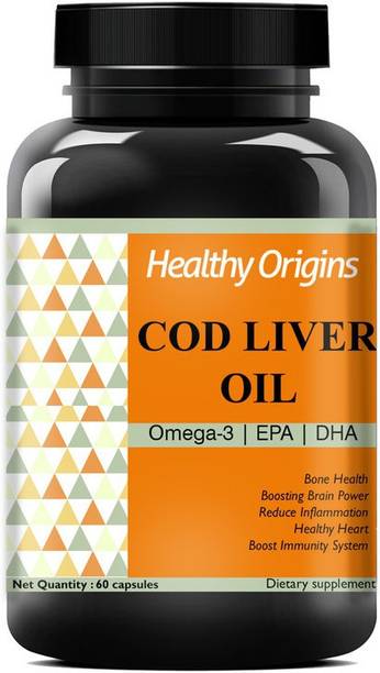Healthy Origins Cod Liver Oil Capsules for Learning Ability, Concentration & Memory Pro