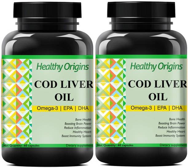 Healthy Origins Cod Liver Oil Capsules (Pack Of 2) Pro