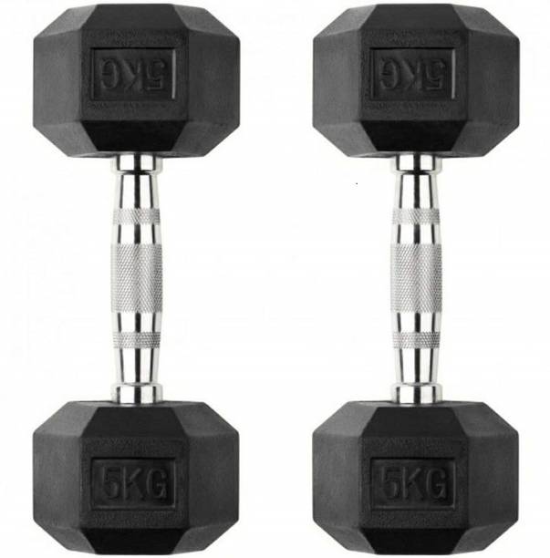 COCKATOO RUBBER HEX DUMBBELLS 5 KG Fixed Weight Dumbbell