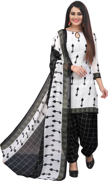 Unstitched Polyester Kurta & Churidar Material Printed Price in India