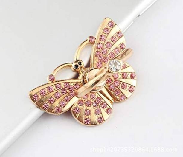befunky Luxury Universal Mobile Holder Stand, 3D Ring Finger Grip for Mobile Tablet (Butterfly Bling Pink) Mobile Holder
