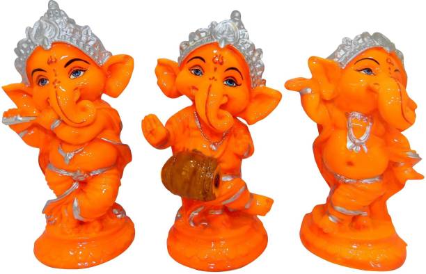 vinayakmoorti Lord Ganesha Idol for Home Décor Marble Ganesha Vastu Type Statue Lord Ganpati Bapa for Home Pooja Temple Marble Ganesh ji ki Murt Gift Type Ganesh Idol Decorative Showpiece  -  15 cm