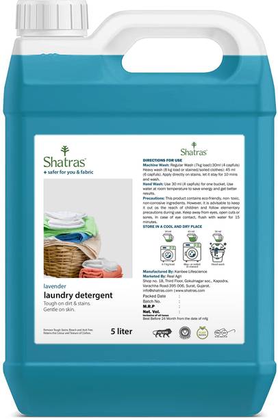 Shatras Liquid Detergent, Suitable for top load detergent and front load liquid detergent, Wash Detergent for Machine and Hand Wash Lavender Liquid Detergent