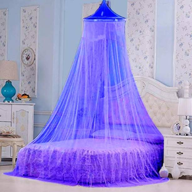Maruti Enterprise Mosquito net Adults Portable Double Bed7*7 (Round-Canopy) Polyester Washable Adults Mosquito Net