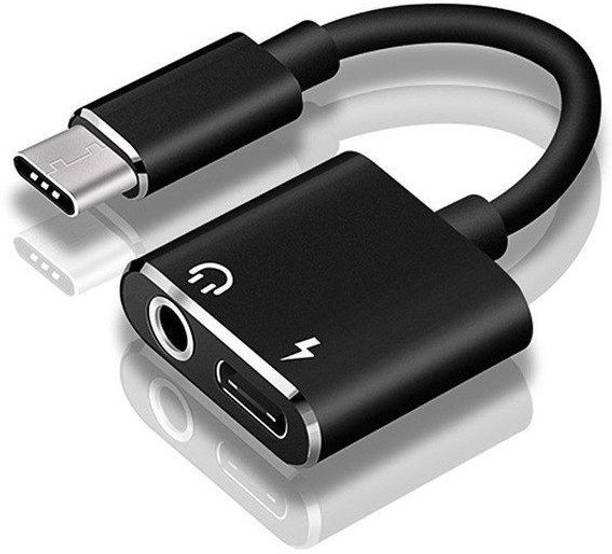 IMMUTABLE Black 2 in 1 Metal Type-C to 3.5 MM Audio Jack Adapter||Free Head Noise Cancelling Connector|| Splitter ||Jack convertor|| Audio Adapter for OnePlus 7/7 Pro / 1+6/1+6T (Multi Colour) Phone Converter