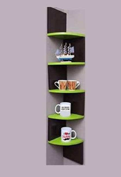 STRONG GALLERY Wall shelf Zigzag Corner Wall Mount Shelf Unit/Racks and Shelves MDF (Medium Density Fiber) Wall Shelf