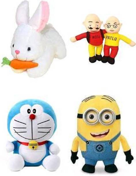 vg enterprises Combo of 4 (Bunny, Motu Patlu, Doraemon,Minion) Soft and Stuffed Teddy Bear, Especially for Girls/Kids/Boys/Gifts  - 25 cm