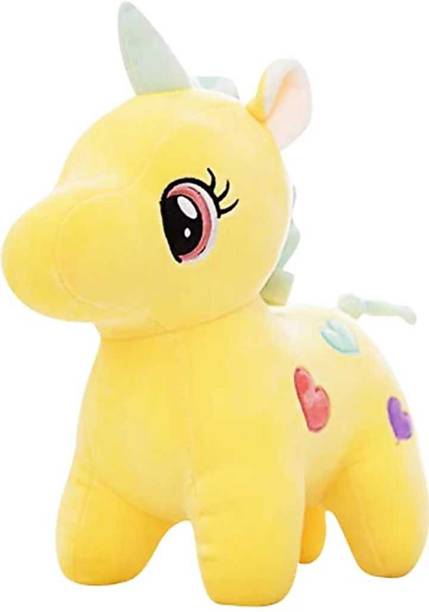 BSLTOY Luxury Long Soft Lovable hugable Cute Giant Life Size Teddy Bear (30 cm Unicorn, Yellow)  - 30 cm