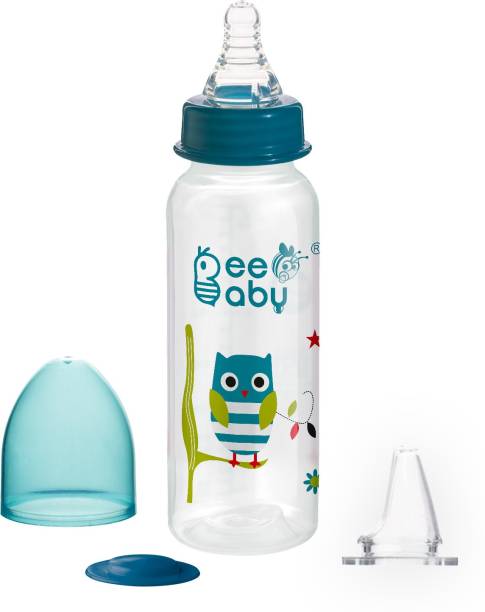 Beebaby Advance Plus Slim Neck Anti-Colic Feeding Bottle to Sippy Bottle Starter Kit with Extra Silicone Sippy Spout - 250ML BLUE - 250 ml