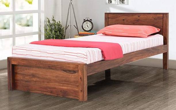 Rjkart Talsi Single Size Bed Without Storage for Bedroom Wooden Furniture for Home Solid Wood Single Bed
