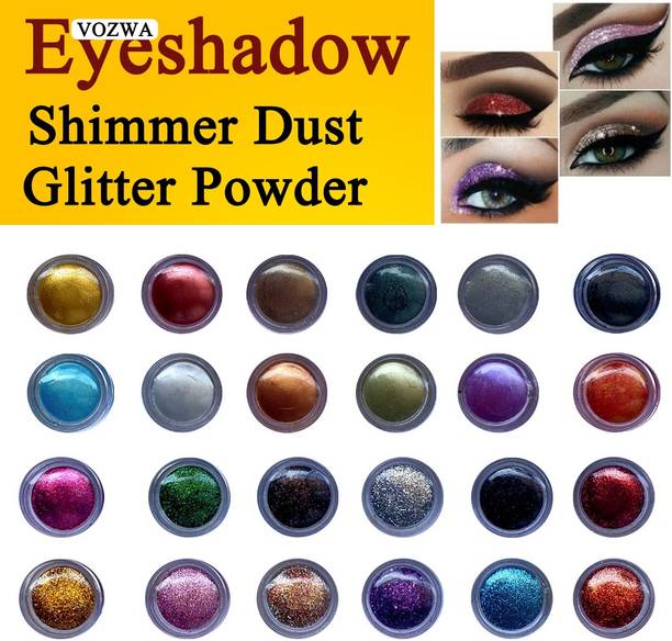 VOZWA Eye Shadow Shimmer Dust + Glitter Powder 24 Pcs 24 g
