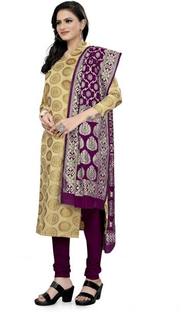 VredeVogel Silk Blend Self Design Salwar Suit Material