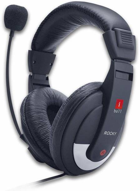 iball Rocky Wired Over Ear Headphones with Mic Wired