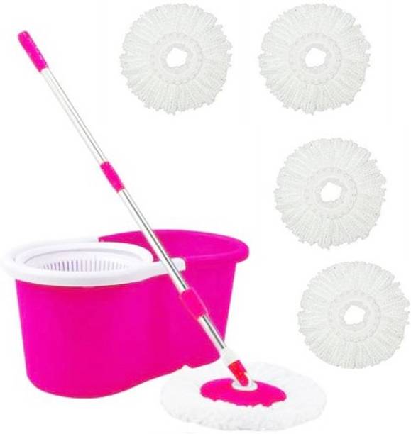 तनकित 360 Degree Self Spin Wringing With 5 Super Absorbers Mop Set, Mop, Cleaning Wipe, Bucket, Dustbin, Mop मॉप, सफाई के लिए वाइप, बाल्टी, मॉप सेट, फ्लोर वाइपर