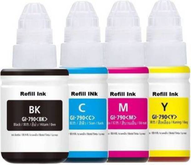 Skrill GI 790 Ink Set BCYM For Canon G1010 G2000 G2002 G2010 G2012 G3000 G3010 XL Black + Tri Color Combo Pack Ink Bottle