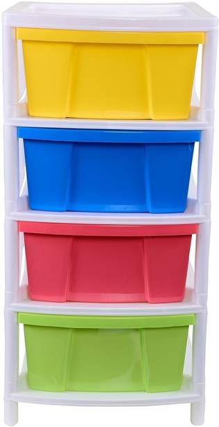 Randal Multipurpose Use 4 Layer Free Standing ( Multicolor ) Plastic Free Standing Chest of Drawers