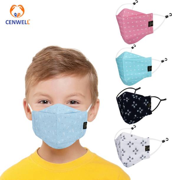CENWELL 100 % Cotton Kids 3D Face Mask Reusable Washable Breathable Skin Friendly N95 Soft Cotton Fabric Face Mask with Adjustable Ear loops for Boys Girls Children Babies (Anti Pollution Mask , Anti Viral Mask , Anti Bacterial Mask ) (School Mask , Outdoor Mask , Kids Party Mask) (Child Mask , Kids Mask 3 years, Kids Mask 4 years , kids Mask 5 years , kids mask 6 years , kids mask 7 years , kids mask 8 years , kids mask 9 years , kids mask 10 years up to 14 yrs ) ( Mask for kids , boys , children , girls ) KD-8 Cloth Mask With Melt Blown Fabric Layer