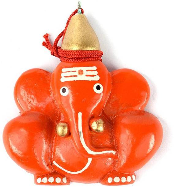 REIKI CRYSTAL PRODUCTS Wall Hanging Ganesha Supari Ganesh Idol Ganpati Statue Hindu Figurine Showpiece For Car Dashboard, Office and Home Décor 6.5 Cm Approx Decorative Showpiece  -  6.5 cm