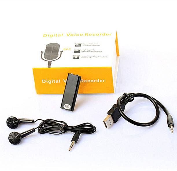 SIOVS Spy hidden HD Hidden Micro Digital Voice Audio Recorder Device | Small Size Mini | Portable | in Built Microphone mic | Dictaphone | Without Light | 8GB-AB22 8 GB Voice Recorder