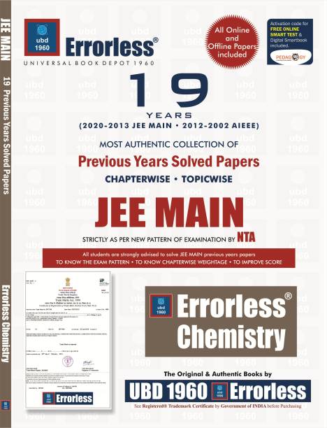UBD1960 Errorless Chapterwise-Topicwise 19 Years Solved Papers JEE MAIN CHEMISTRY as per NTA Paperback+ Digital