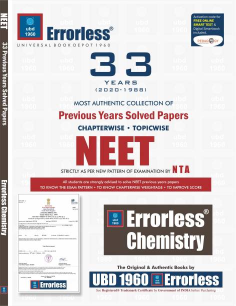 UBD1960 Errorless Chapterwise-Topicwise 33 Years Solved Papers NEET CHEMISTRY as per NTA Paperback+ Digital