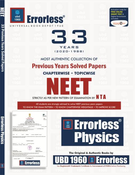 UBD1960 Errorless Chapterwise-Topicwise 33 Years Solved Papers NEET PHYSICS as per NTA Paperback+ Digital