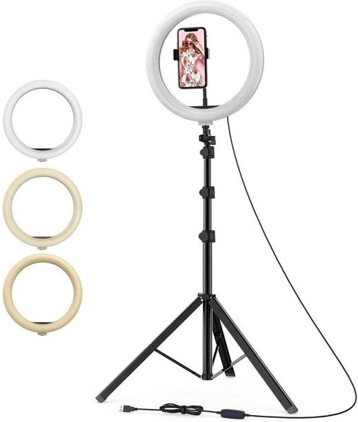 JAMMY ZONES Big Selfie Ring Light 10" with 7ft Tripod Stand for video,Reels Studio J78 Ring Flash