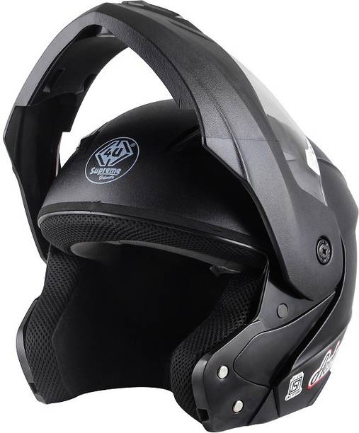 4U SUPREME Aester Flip-up Full Face ISI Marked 100% ABS with Unbreakable Visor Bike Helmet Motorbike Helmet