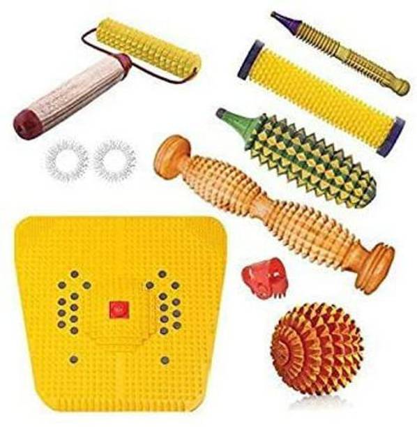 ACUPRESSURE LIFE STYLE Wooden Foot Roller Acupressure tools Wooden Foot Roller Acupressure Magnetic Stress Mat Combo Kit Massager