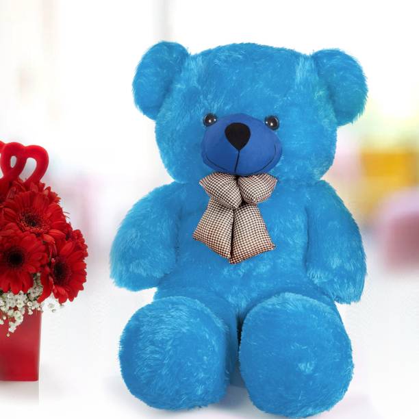 stuffed toy 4 Feet Cute blue Fur & Heart Teddy Bear  - 120 cm