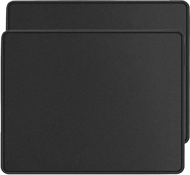 RiaTech 2 Pack Gaming Mouse Pad for Laptop/Computer with Stitched Edges and Non Slippery Rubber Base - Black Border 250 x 210 x 2mm Non Slip Base Mousepad