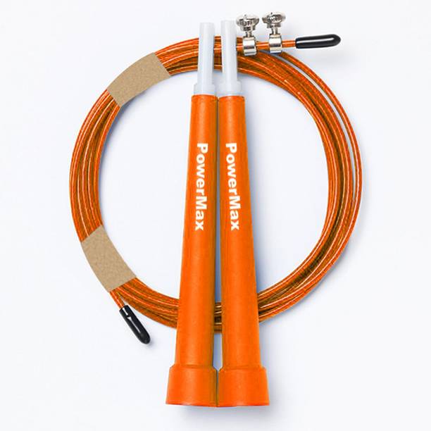 Powermax Fitness JP-2 (Orange) Exercise Speed Jump Rope With Adjustable Cable स्किपिंग रोप