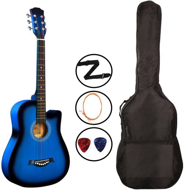 Flipkart SmartBuy 38C Blue Acoustic Guitar Linden Wood Plastic Right Hand Orientation