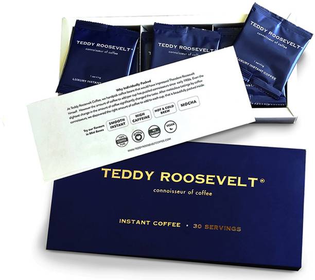 Teddy Roosevelt 30 servings box, 100% Arabica Instant Coffee