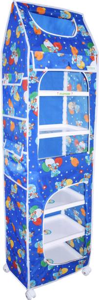FLIPZON XXL Baby Wardrobe 7 Shelve PVC Collapsible Wardrobe