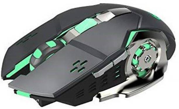 microware Rechargeable 2.4Ghz Wireless Gaming Mouse with USB Receiver,7 Colors Backlit for Macbook, Computer PC, Laptop Ambidextrous Optical Gaming Mouse With Bluetooth